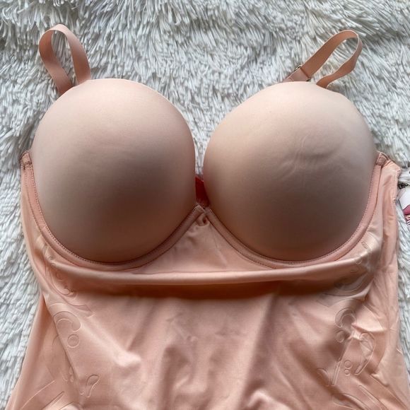 SPANX Haute Contour Deco Sweetheart Pink Panty Bodysuit 38C - Picture 5 of 10
